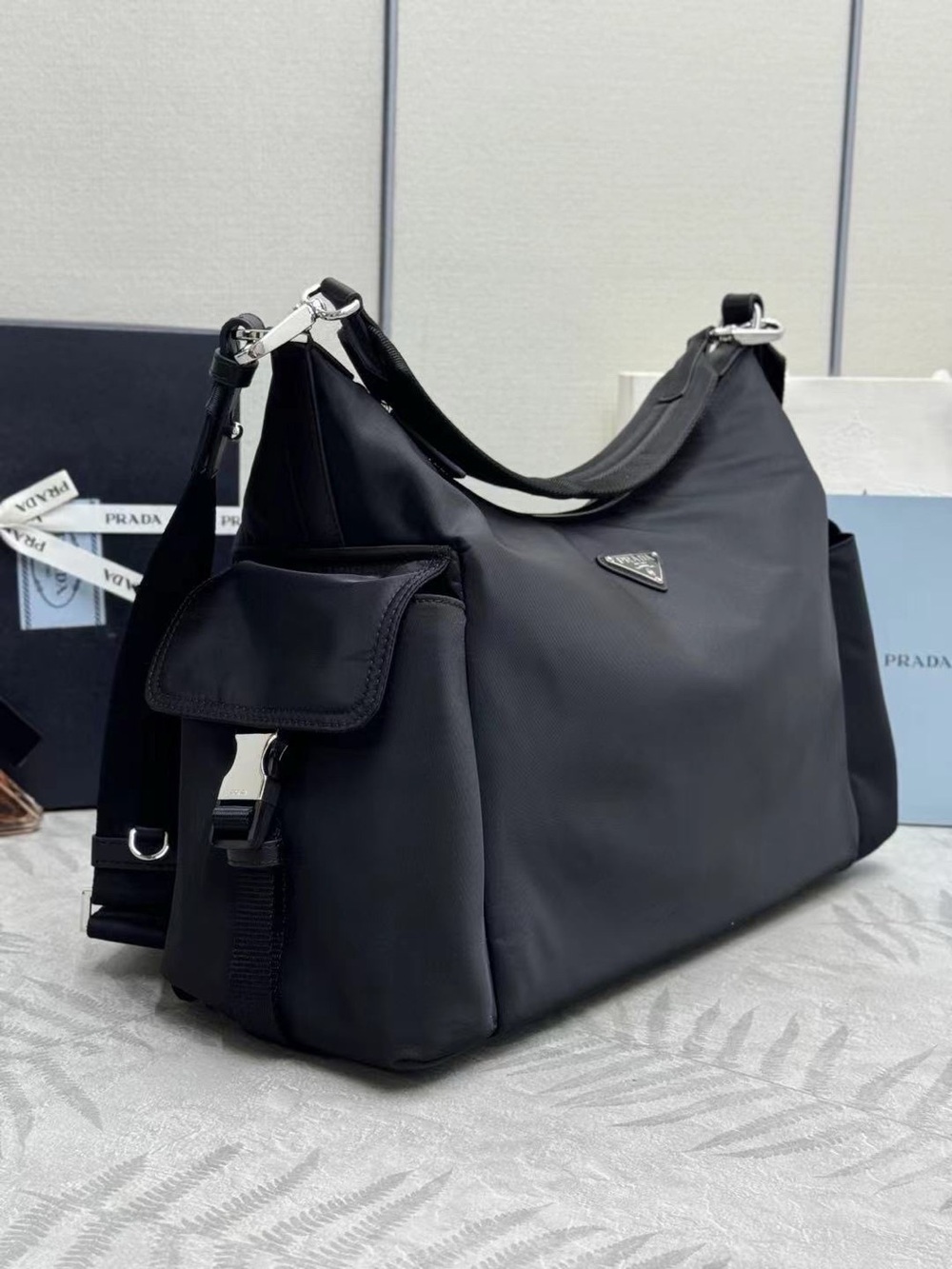 Prada Black Nylon Duffel Shoulder Bag for Men - Picture 5 of 7